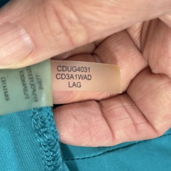 CALVIN KLEIN Teal Bandage Dress Sz 0/2‎ Pleated Crossover Waist PinTuck Slinky - Picture 10 of 14